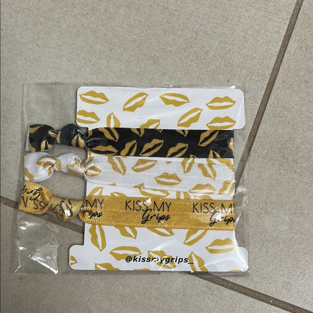 Hair Ties - Black, White, Gold